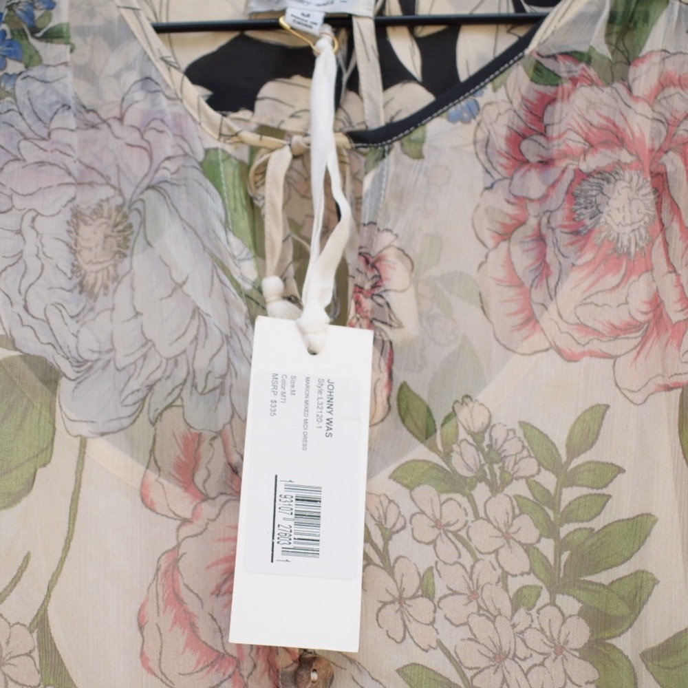 NWT Jade by Johnny Was Marion Mixed Floral Midi Dress Sz M - Picture 5 of 8